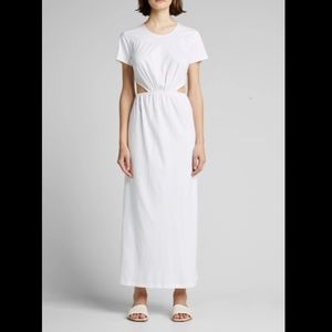 NWT $185 LOULOU STUDIO Bare-Back Cutout Cotton Dress in White - Size Large!
